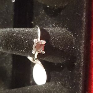 Black Cz Silver Ring Size 7